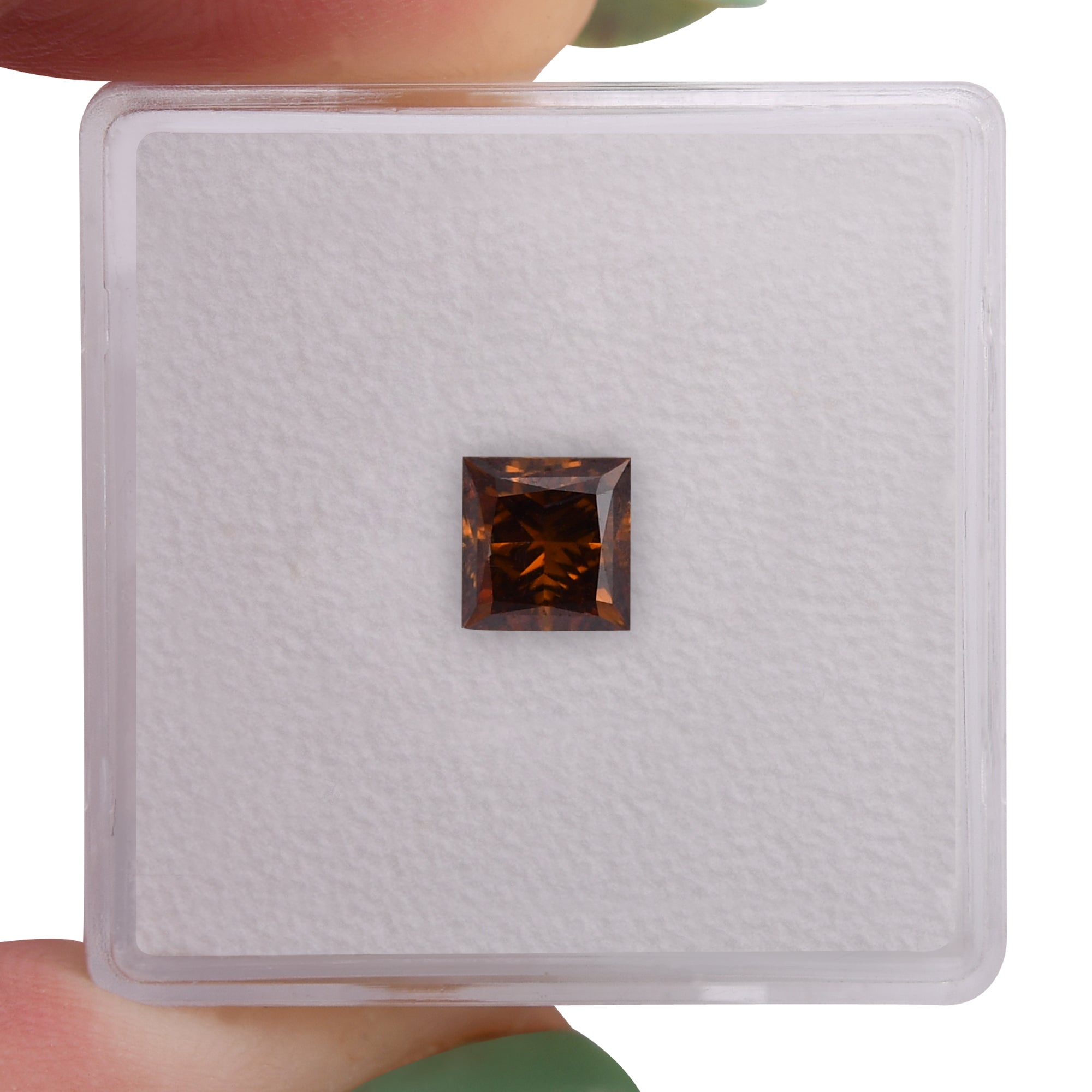 1.01 Carat Fancy Deep Orange Brown Princess Diamond SI2 GIA | LEIBISH