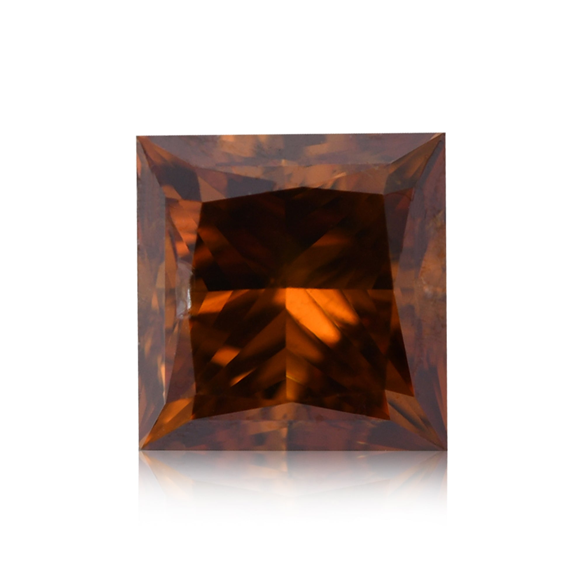 1.01 Carat Fancy Deep Orange Brown Princess Diamond SI2 GIA | LEIBISH