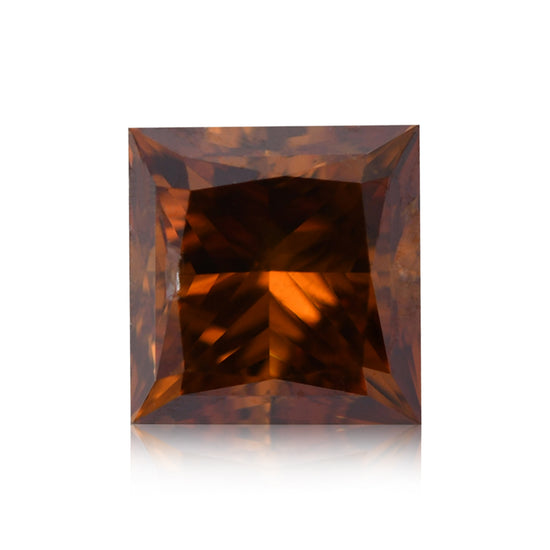 1.01 Carat Fancy Deep Orange Brown Princess Diamond SI2 GIA