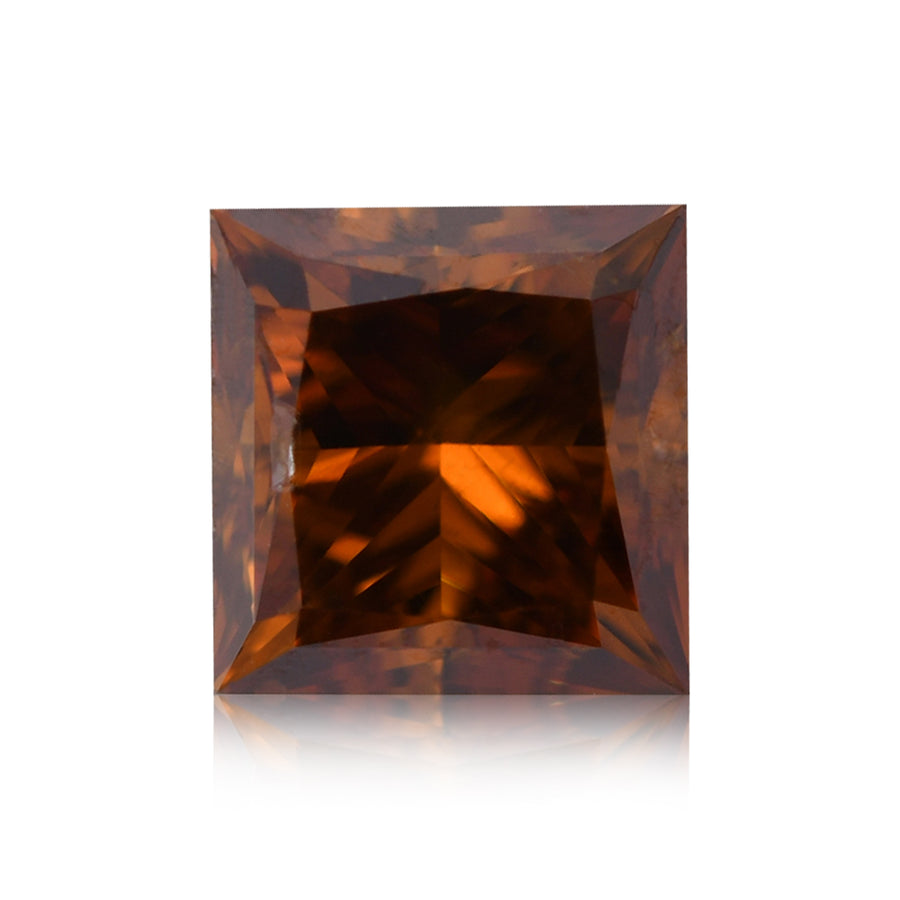 1.01 Carat Fancy Deep Orange Brown Princess Diamond SI2 GIA