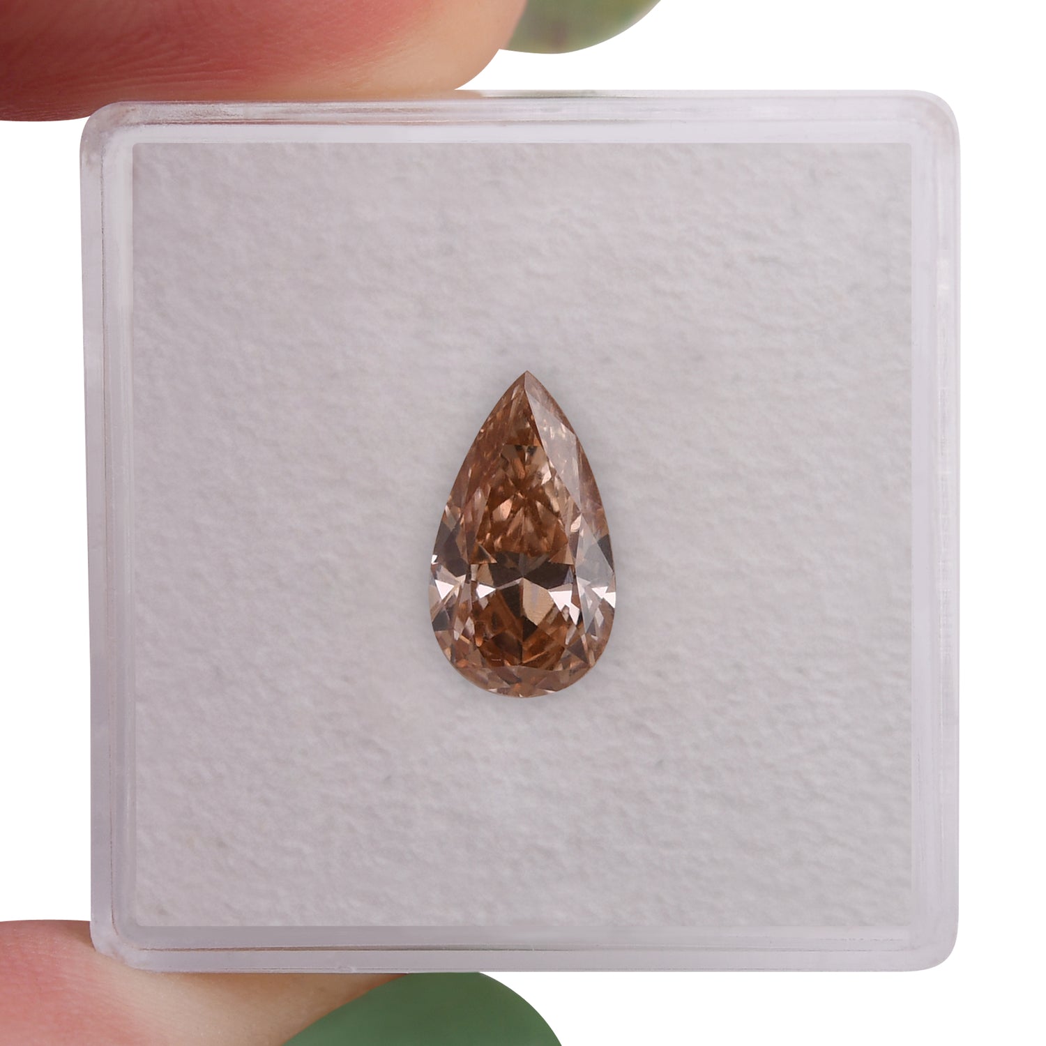 1.34 Carat Fancy Brown Orange Pear Diamond VVS2 GIA