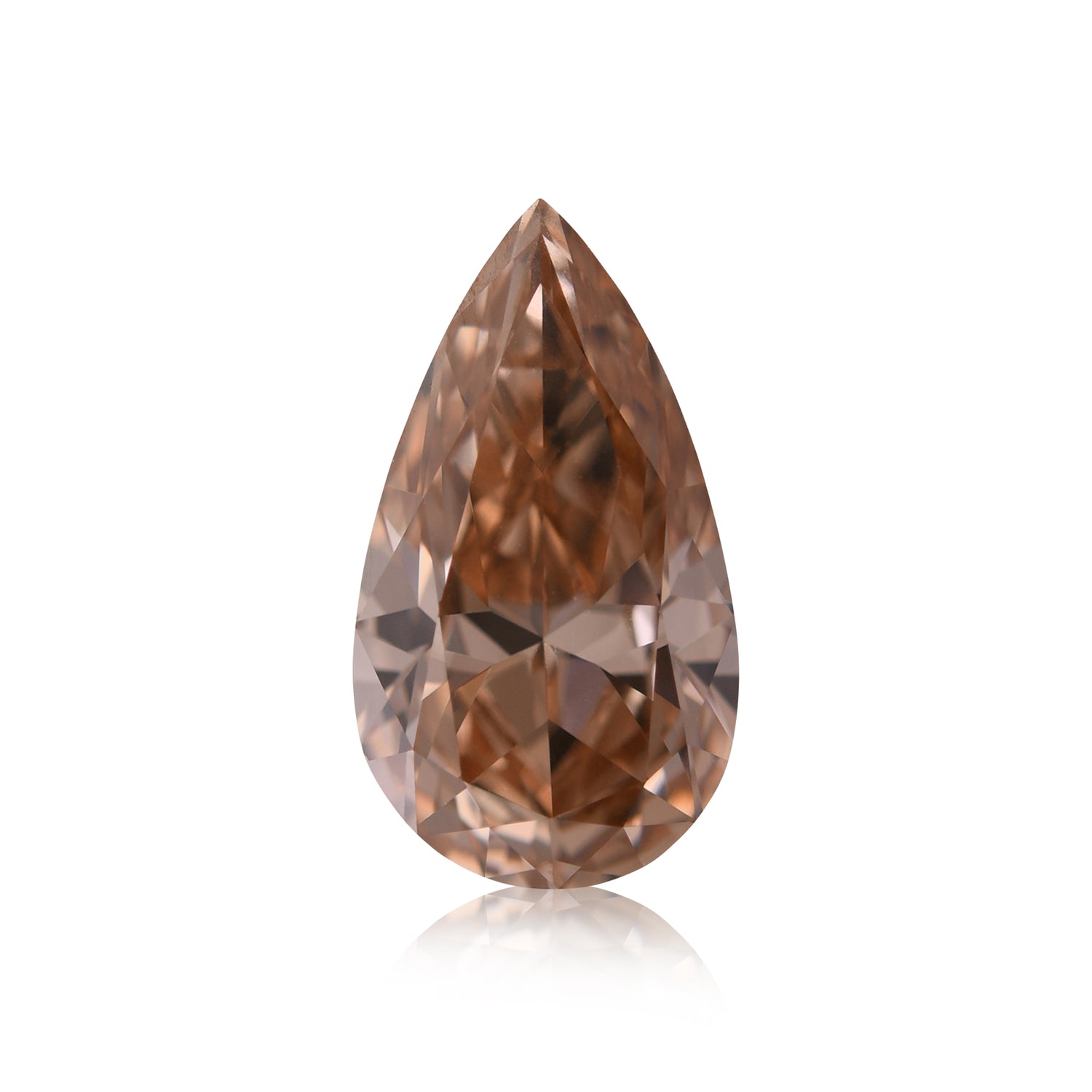 1.34 Carat Fancy Brown Orange Pear Diamond VVS2 GIA