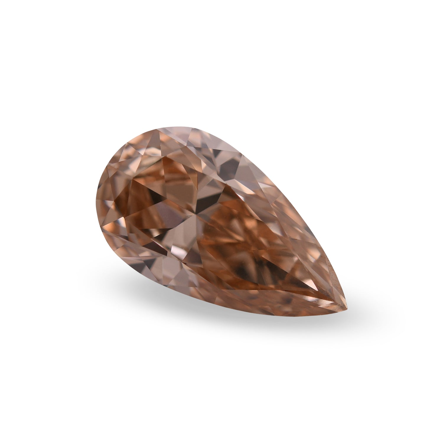 1.34 Carat Fancy Brown Orange Pear Diamond VVS2 GIA