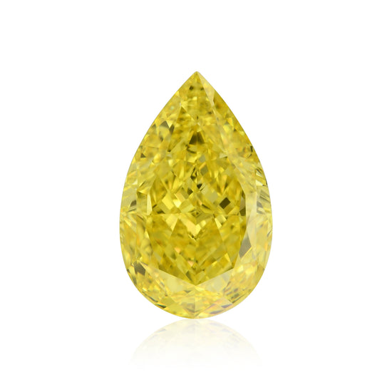 3.01 Carat Fancy Vivid Yellow Pear Diamond VS1 GIA