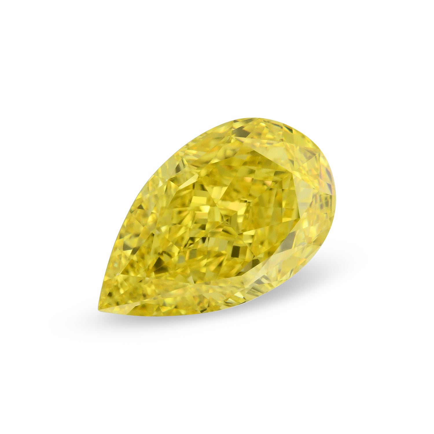 3.01 Carat Fancy Vivid Yellow Pear Diamond VS1 GIA