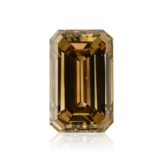 3.01 carati Fancy Yellow Brown Emerald Diamond I1 GIA