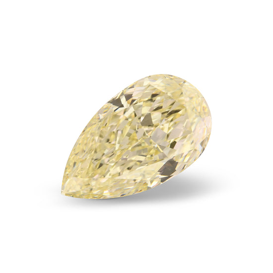 3.01 Carat Light Yellow Pear Diamond VVS2 GIA