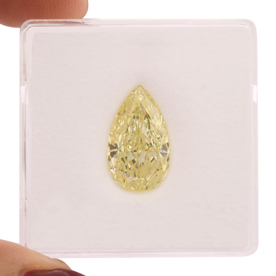 3.01 Carat Light Yellow Pear Diamond VVS2 GIA