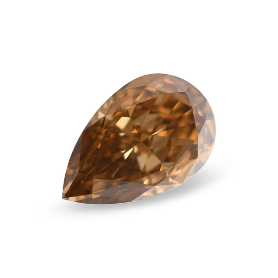 3.02 Carat Fancy Deep Brown Orange Pear Diamond VS1 GIA