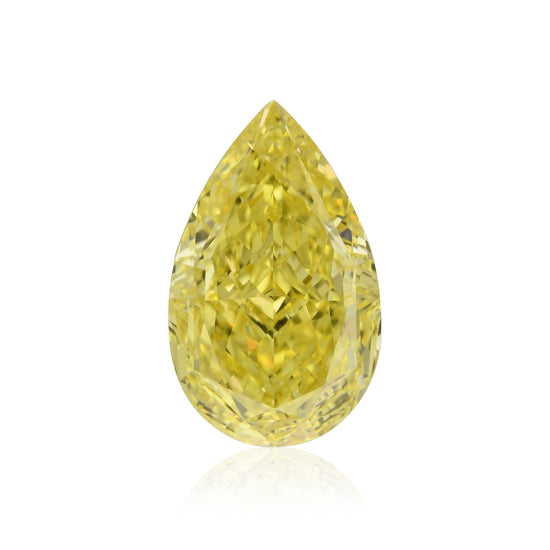 3.02 Carat Fancy Vivid Yellow Pear Diamond VS1 GIA