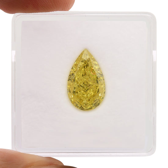 3.02 Carat Fancy Vivid Yellow Pear Diamond VS1 GIA
