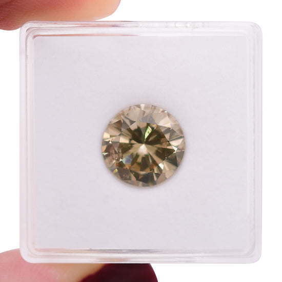 3.02 Carat Fancy Yellowish Brown Round Diamond I1 GIA