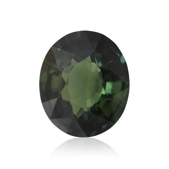 3.02 Carat Green Tanzania Oval Sapphire CD No Heat