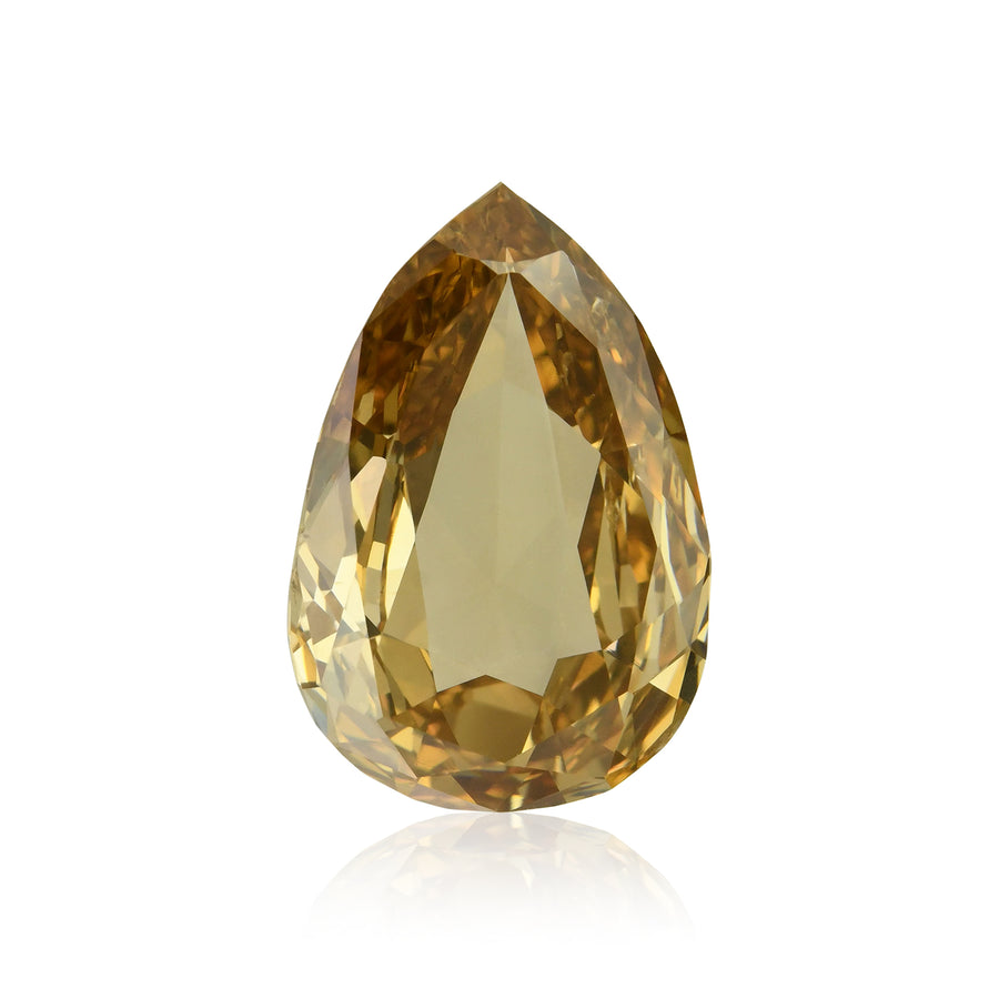 3.04 Carat Fancy Deep Brown Yellow Pear Diamond SI1 GIA