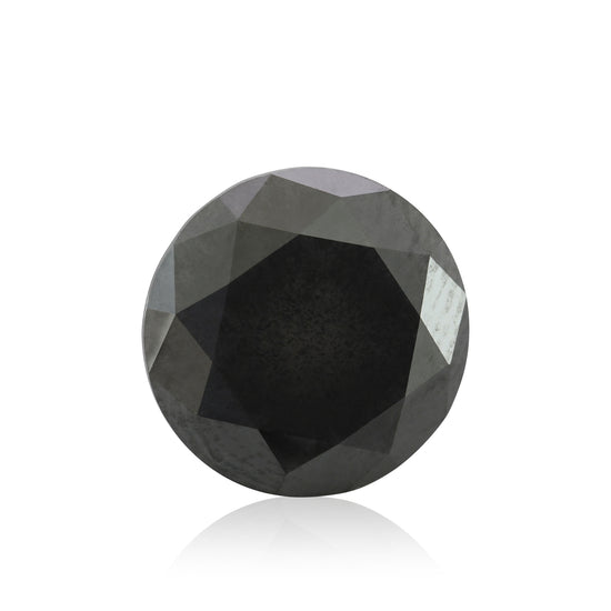 3.17 Carat Fancy Black Round Diamond GIA