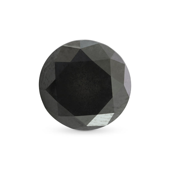3.17 Carat Fancy Black Round Diamond GIA
