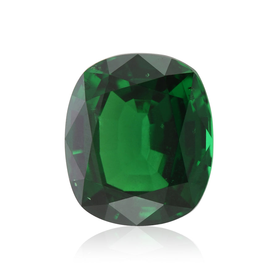 Pietra preziosa taglio cuscino verde della Tanzania da 3,23 carati GWLAB