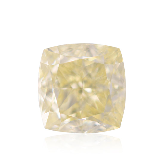 3.23 Carat Fancy Light Yellow Cushion Diamond VS2 GIA