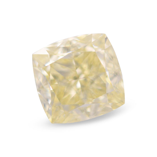3.23 Carat Fancy Light Yellow Cushion Diamond VS2 GIA