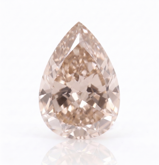 3.39 Carat Fancy Light Pink Brown Pear Diamond VVS2 GIA