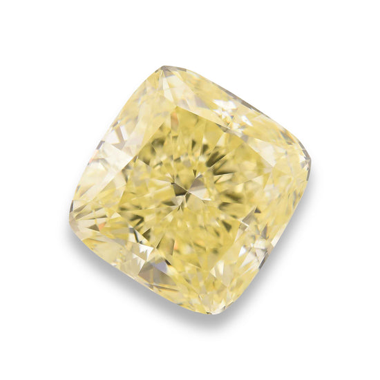 3.50 Carat Fancy Light Yellow Cushion Diamond VS1 GIA