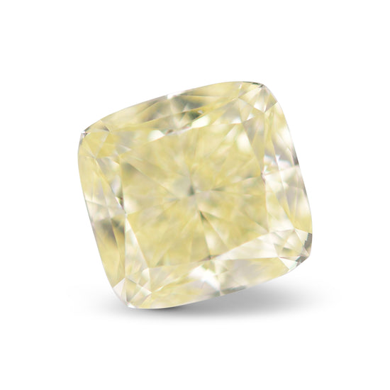 3.50 Carat Fancy Light Yellow Cushion Diamond VS1 GIA