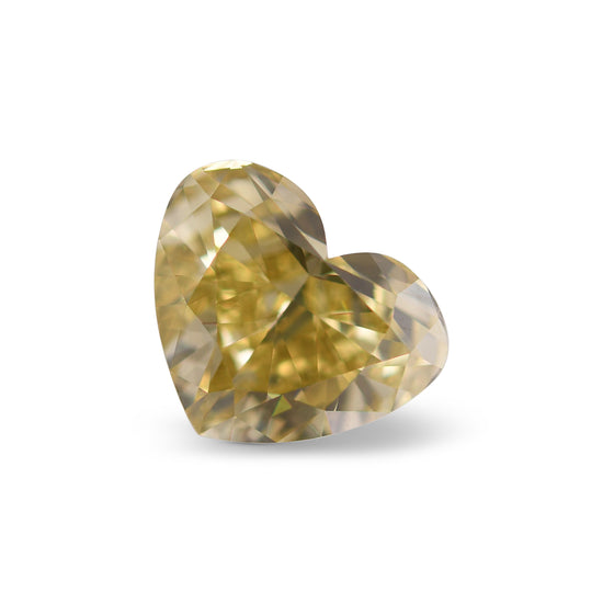 3.61 Carat Fancy Deep Brownish Yellow Heart Diamond VS2 GIA