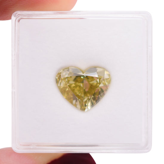 3.61 Carat Fancy Deep Brownish Yellow Heart Diamond VS2 GIA