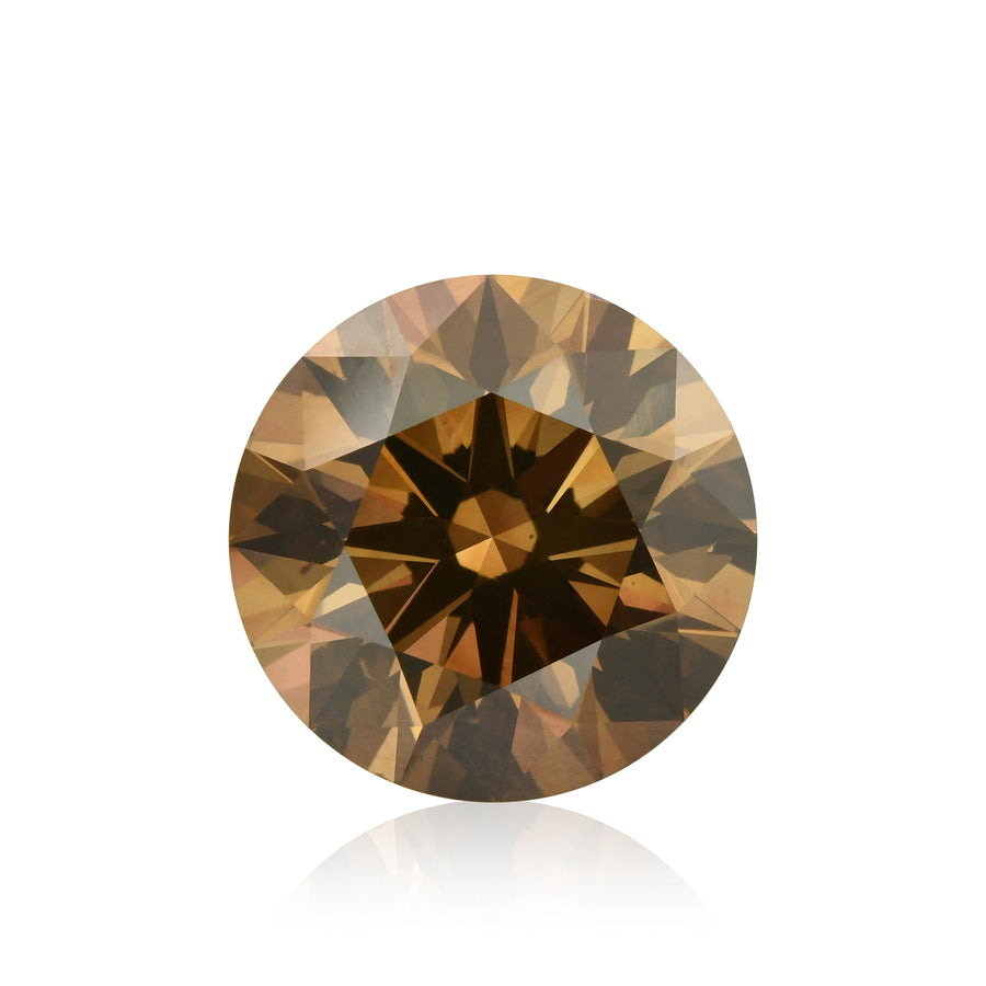 3.61 Carat Fancy Dark Orangy Brown Round Diamond SI1 GIA