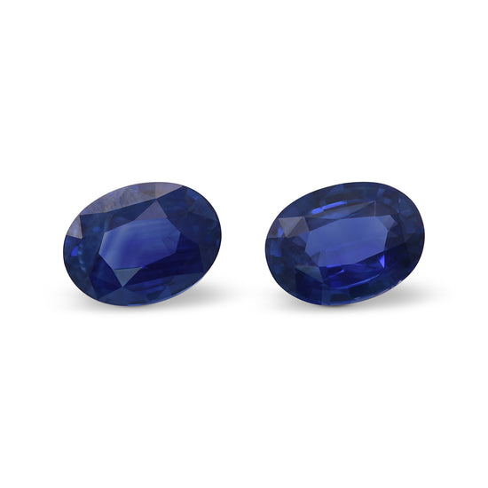 3.79 Carat Blue Oval Sapphires GIA Pair No Heat