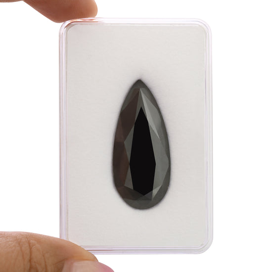 30.05 Carat Fancy Dark Gray Pear Diamond GIA
