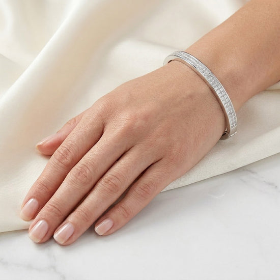 Princess White Diamond Bangle