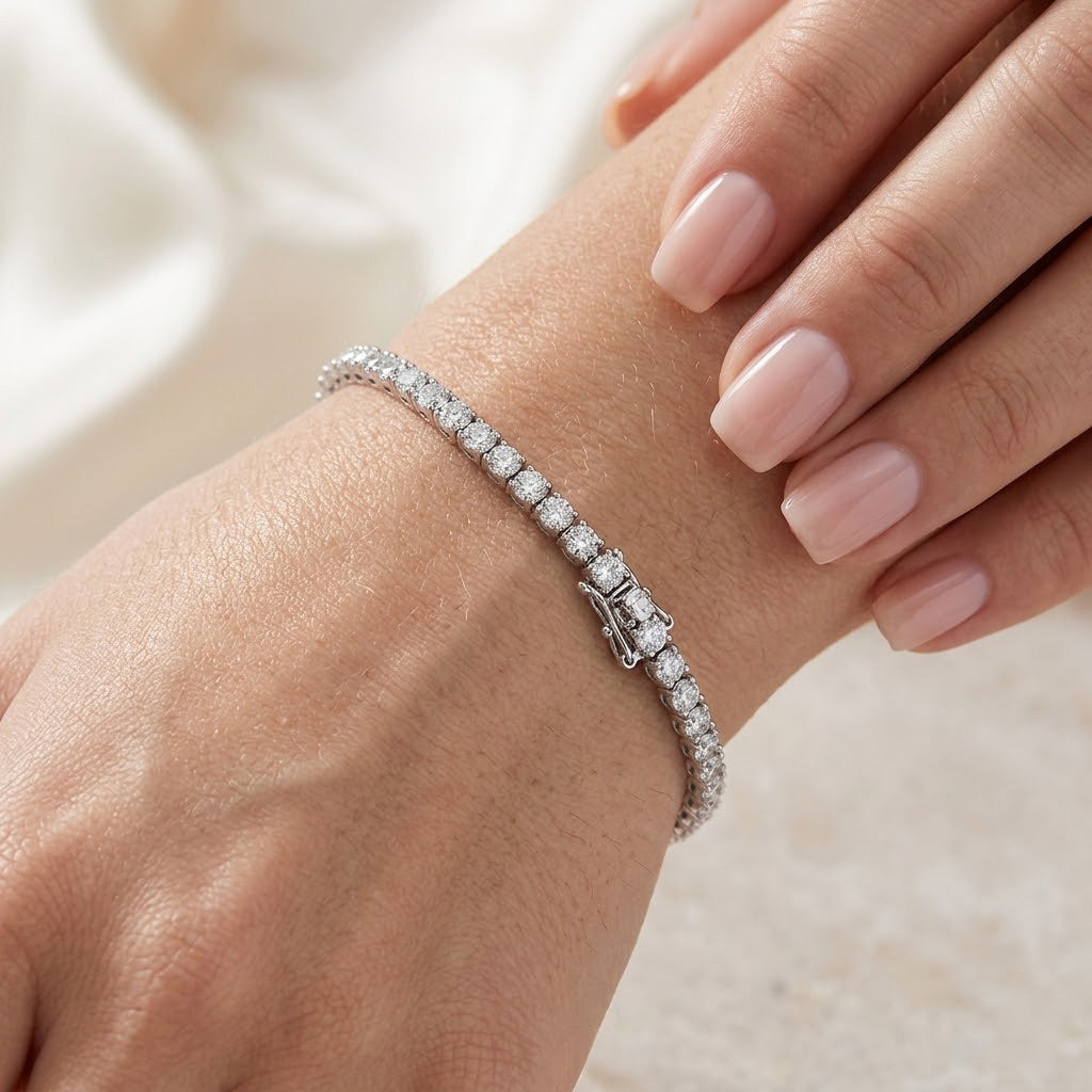 2Ct Round White Diamond Tennis Bracelet