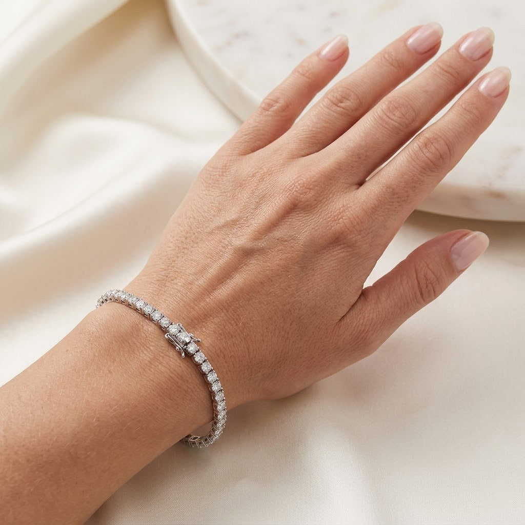 3Ct Round White Diamond Tennis Bracelet