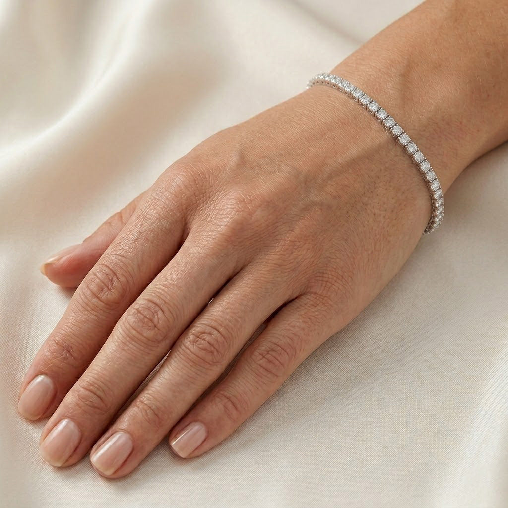 4Ct Round White Diamond Tennis Bracelet