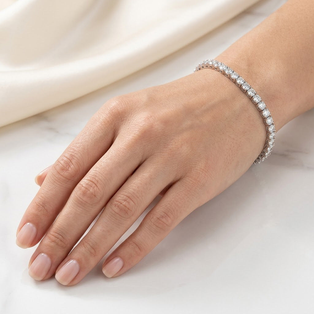 5Ct Round White Diamond Tennis Bracelet