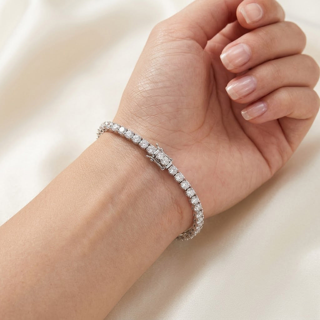 7Ct Round White Diamond Tennis Bracelet