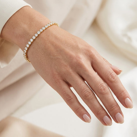 10Ct Round White Diamond Tennis Bracelet