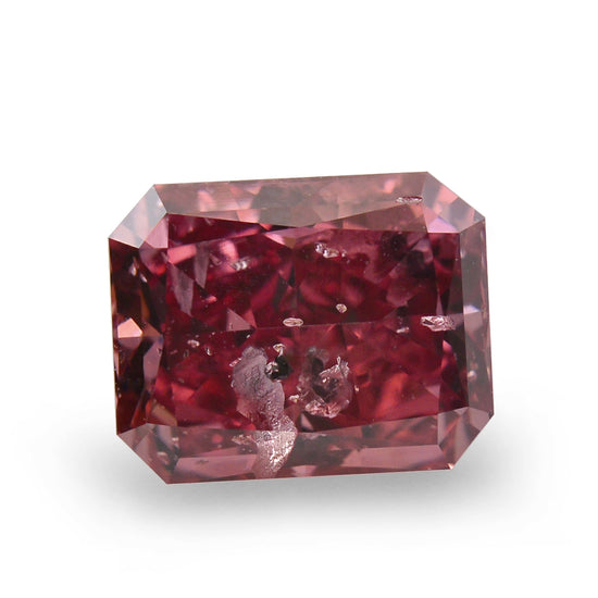 1.32 Carat Fancy Purplish Red Radiant Argyle Diamond (I1) GIA