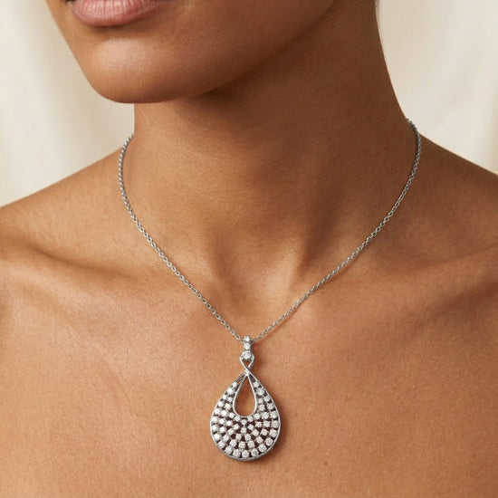 White Diamond Pave Couture Pendant
