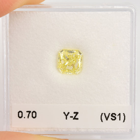 0.70 Carat Light Yellow Radiant Diamond (VS1)