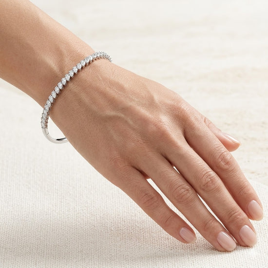 Pear Shape Diamond and Platinum Bangle