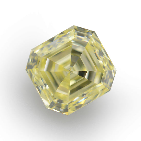 0.62 Carat Fancy Yellow Asscher Diamond VVS2 IGI