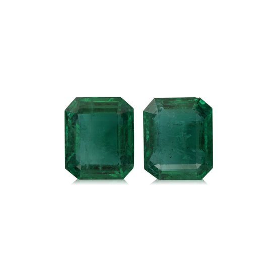 32.39 Carat Octagon Zambian Emeralds GRS Pair