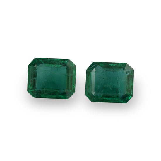 32.39 Carat Octagon Zambian Emeralds GRS Pair
