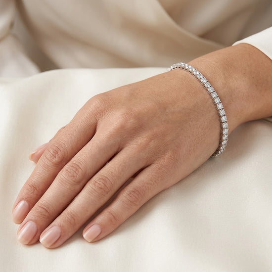 12.سوار تنس ألماس أبيض دائري عيار 80 قيراط أبيض