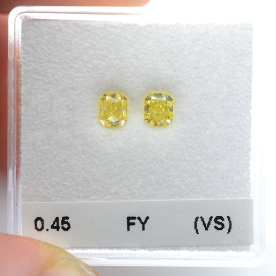 0.45 Carat Fancy Yellow Radiant Diamonds (VS)