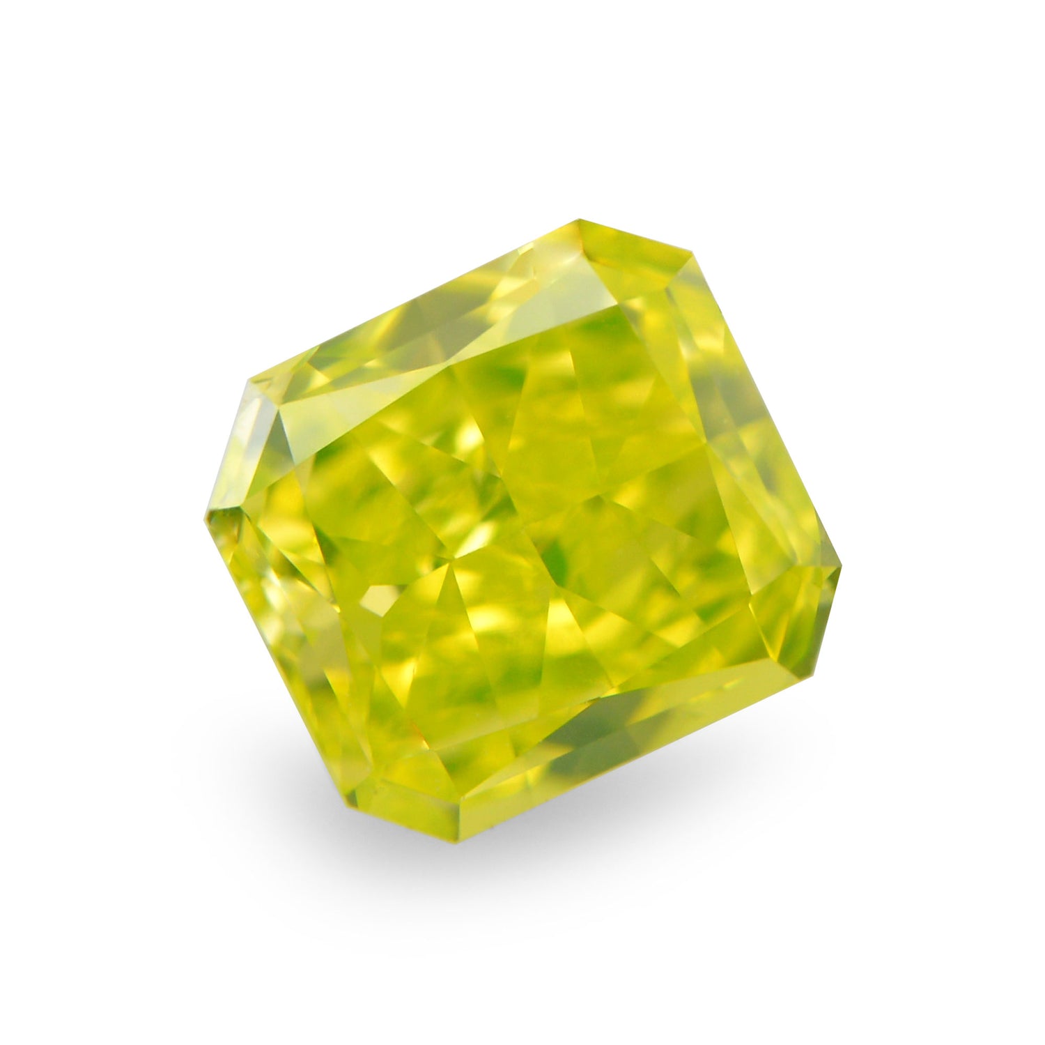0.47 Carat Fancy Vivid Green Yellow Radiant Diamond VVS1 GIA
