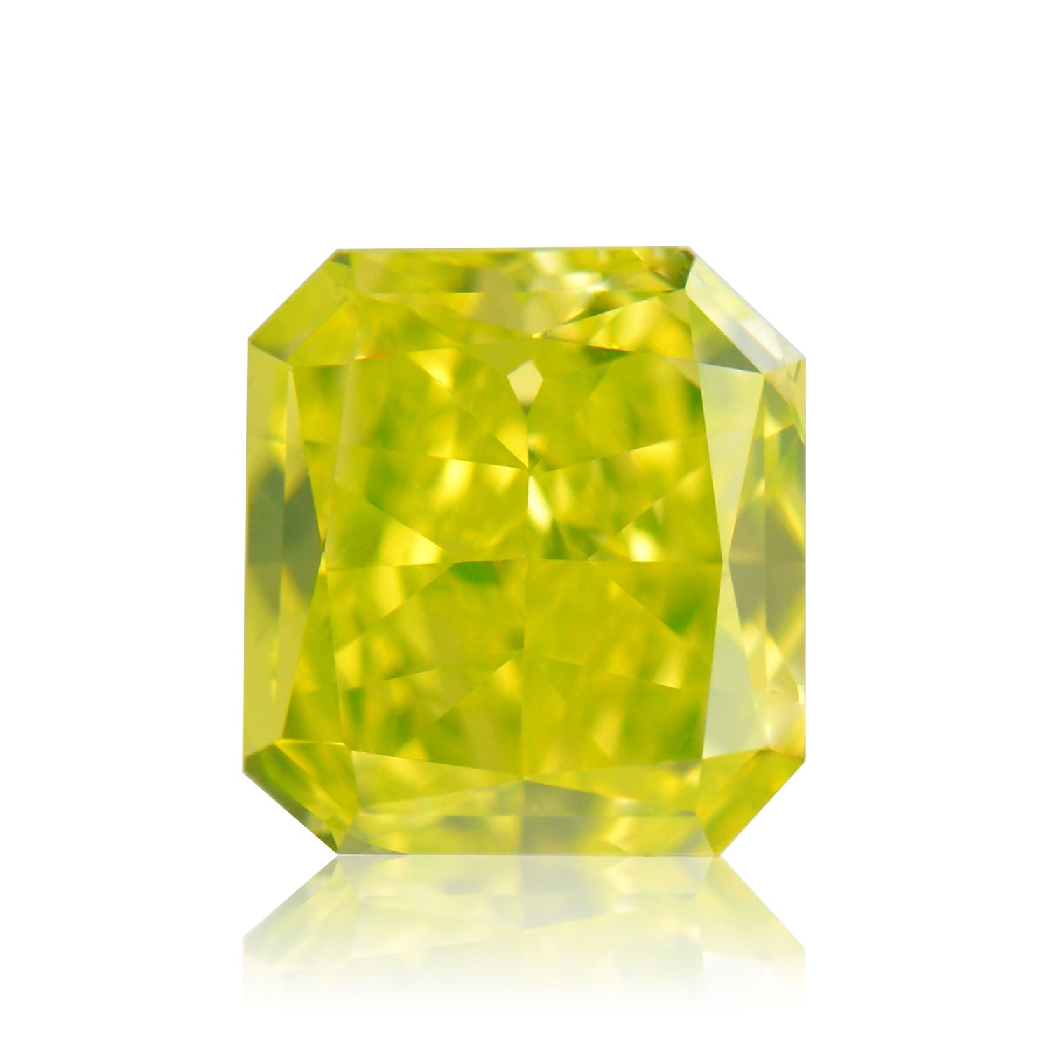 0.47 Carat Fancy Vivid Green Yellow Radiant Diamond VVS1 GIA