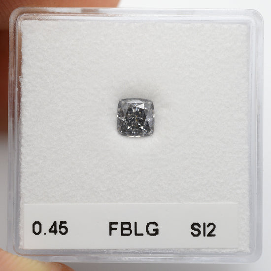 0.45 Carat Fancy Blue Gray Cushion Diamond SI2 GIA